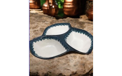 ASEL HOME 3LÜ SERAMIK YAPRAK ÇEREZLIK&SUNUMLUK*42