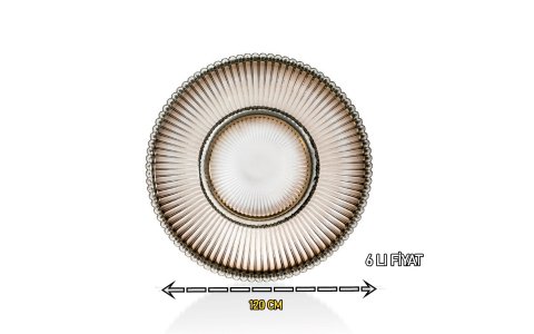 SIGMA ROSA 13217 FÜME 6LI ÇAY TABAK (12CM)***12