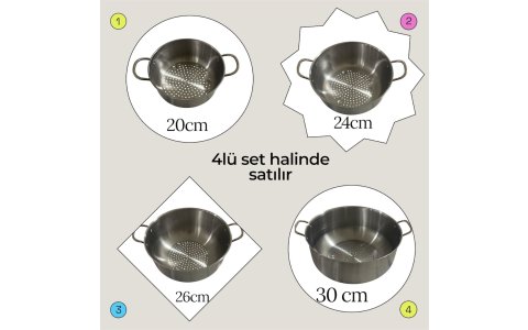 PEGASUS 4LÜ SÜZGET SET(20-24-26-30CM)**4