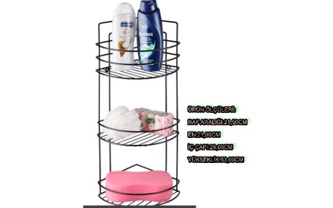 NILSAH METAL ÜÇ KATLI SIYAH BANYO DÜZENLEYICI***1