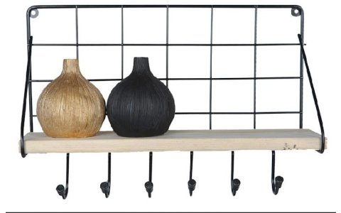 NILŞAH TEK KATLI METAL KANCALI DUVAR RAFI*2