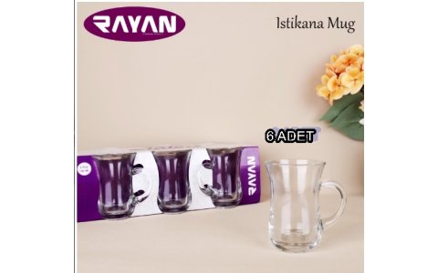 RAYAN ISTIKANA 6LI MUG KULPLU BARDAK(140ML)***8