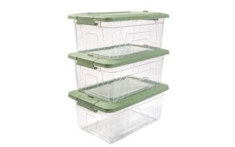 HEREVIN YESIL KAPAK 3LÜ *3,45LT* KILITLI SAKLAMA KABI**8