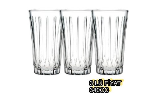 LÜX PLAS NESSIE 3LÜ CAM BARDAK(340CC)**6