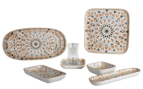 IPEK PORSELEN *VRN29KHT-MRIA*29 PARÇA ÇOK DESENLI KAHVALTI TAKIMI***1