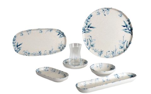 IPEK PORSELEN *TLD29KHT-BLTT*29 PARÇA MAVI YAPRAKLI YUV KAHVALTI TAKIMI***1