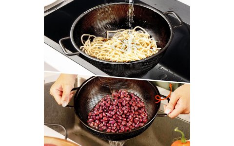 ENFA 22,5CM SIYAH ÇIFT KULPLU SÜZGEÇ***140