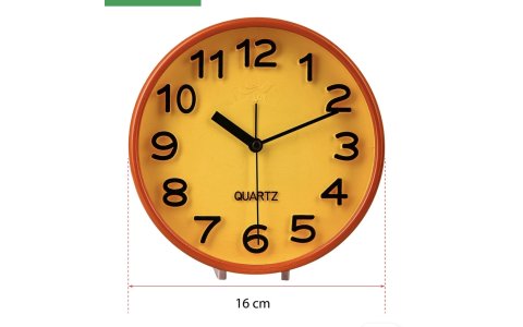 PLASTIK YUVARLAK ÇALAR MASA SAATI (16CM)***96