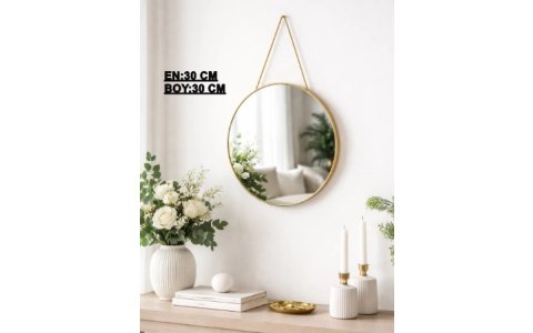 AYAYDIN 30CM GOLD HALATLI YUVARLAK AYNA***24