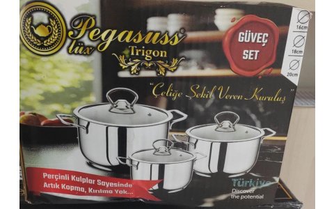 PEGASUS 16-18-20CM PERÇINLI GÜVEÇ SET**1