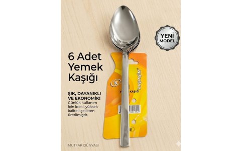 GÜNDÜZ KARTELALI DÜZ 6LI YEMEK KASIGI*100