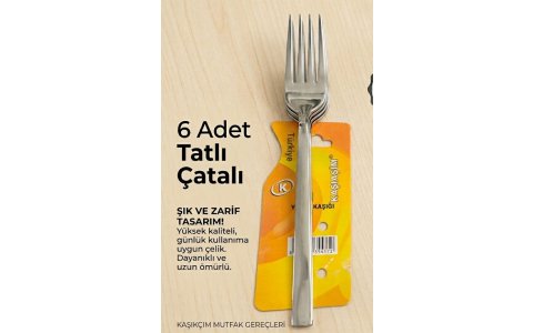 GÜNDÜZ KARTELALI DÜZ 6LI TATLI ÇATALI*200