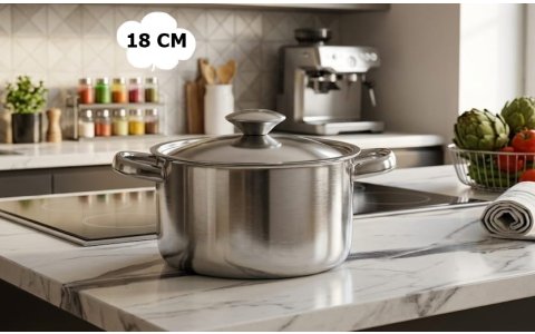 18CM METAL KULPLU METAL KAPAK TENCERE**1