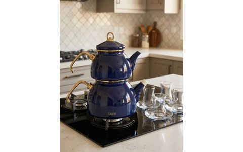 ALEV EMAYE ŞEHZADE ALT ÜST EMAYE RENKLI ÇAYDANLIK TAKIMI*1