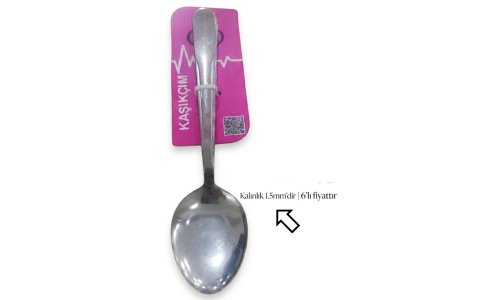 GÜNDÜZ 1,5MM KARTELALI DÜZ 6LI YEMEK KASIGI*100
