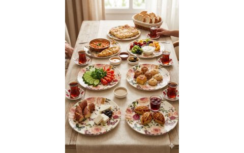 YNS SERAMIK DIJITAL BASKILI 6LI 27CM SERVIS TABAK**4