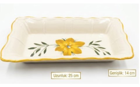 ASEL HOME SERAMIK 25CM*14CM DESENLI KAYIK*27