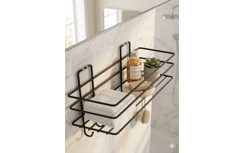 NILSAH FERFORJE YAPISKANLI 4 KANCALI BANYO RAF*1